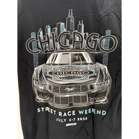 Chicago NASCAR Street Race Weekend Logo T-Shirt Ghost 2024 Size XL Black - Picture 1 of 8